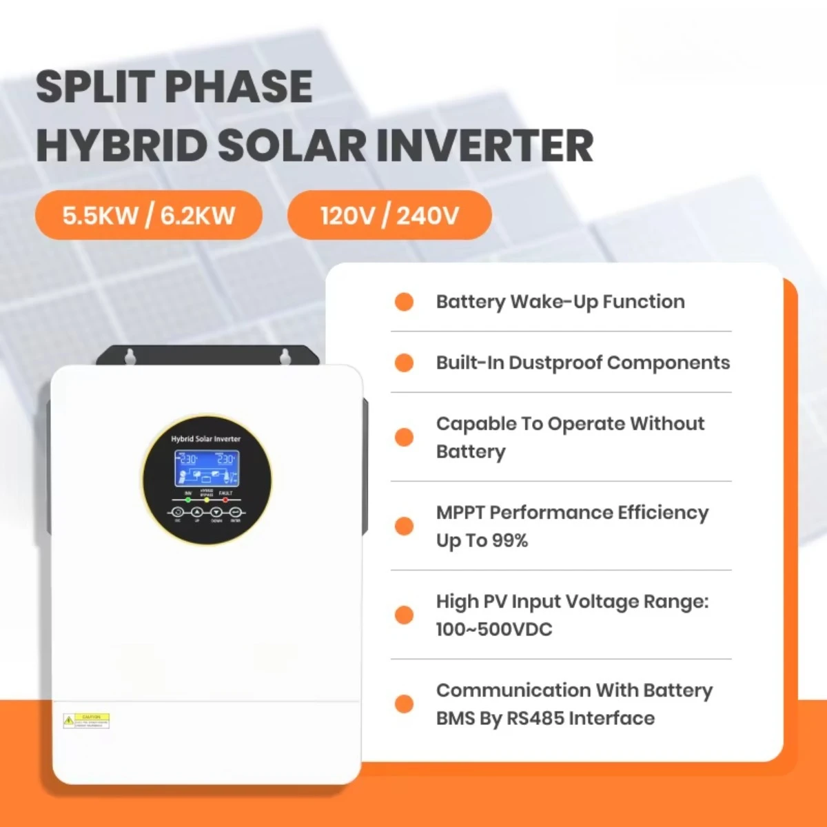 3Kw 4Kw 5000W 5.5Kw 6Kw 6200 위 - Hybrid Solar Inverter 5.5Kw Mppt 48V 리뷰 및 가격
