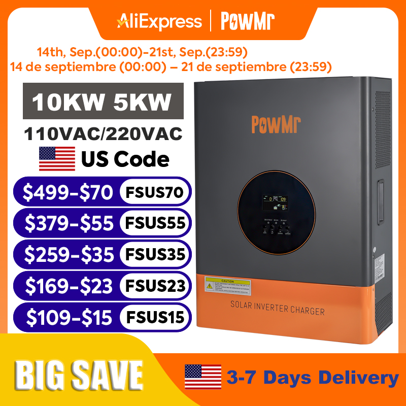 PowMr 10KW 5KW 분리형 인버터 48V 110 - Split Phase Inverter 10Kw 110V 220V 리뷰 및 가격